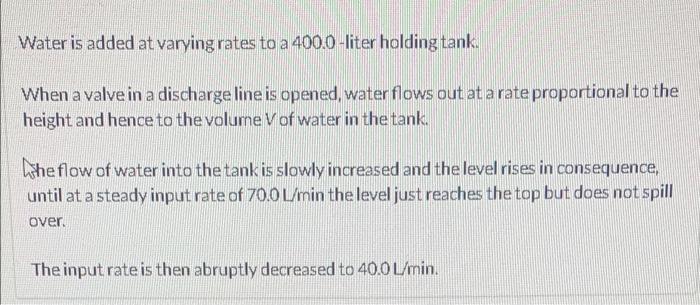 the period from the moment the input rate is decreased (6-0) to