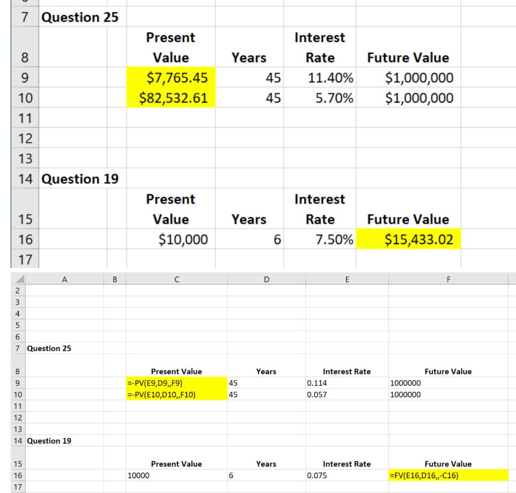 25 Output area: Input area: Present value Years 45 45 Interest rate