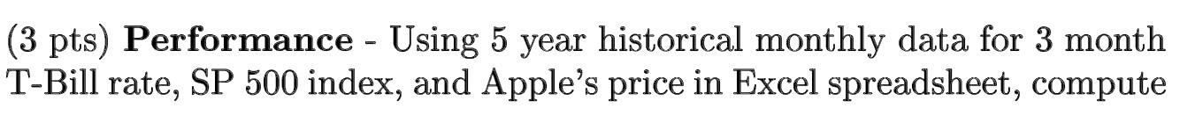 Please answer all parts (e)-(g). Excel spreadsheet: (3 pts) Performance - Using
