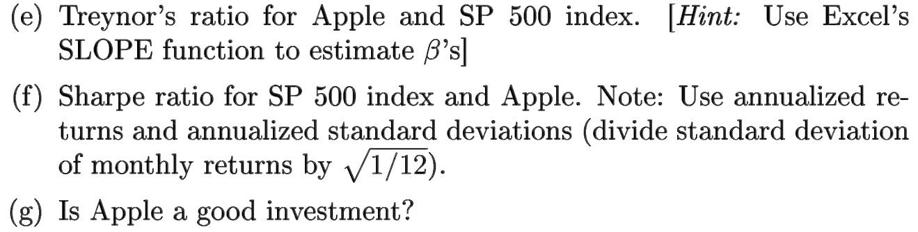 5 year historical monthly data for 3 month T-Bill rate, SP 500
