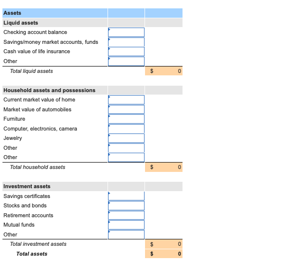 Case 15. Personal Balance Sheet Jamie Lee Jackson, age 24, now a