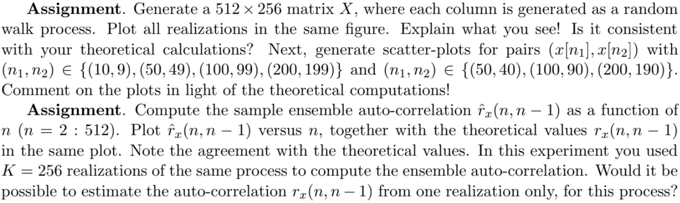 and exercise = In the simple random walk process, the process w[n]