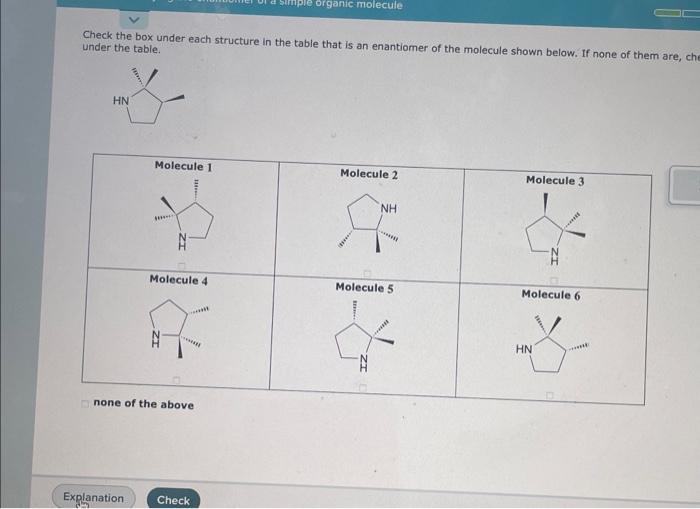 Please explain Can be multiple answers Check the box under each structure