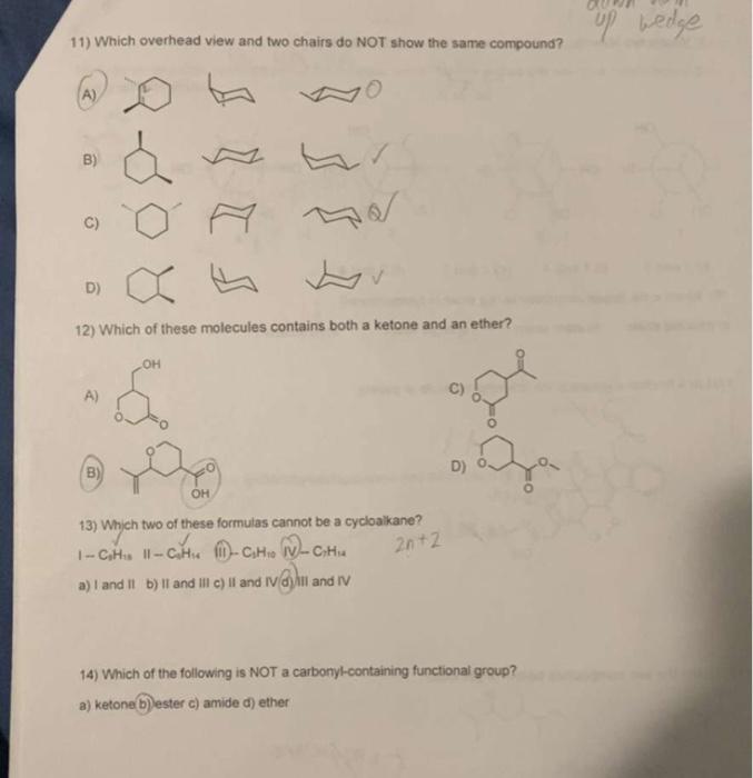  11) Which overhead view and two chairs do NOT show the