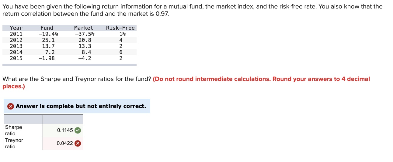  Help me solve for the treynor ratio only, I will upvote