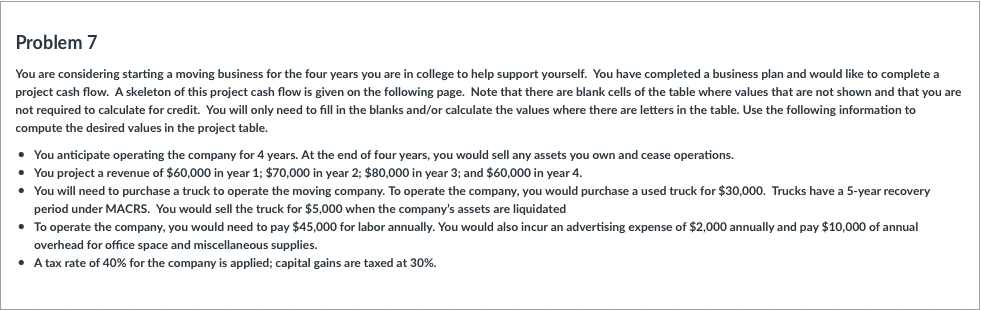  Considering the information given above please fill spaces; E, F, G