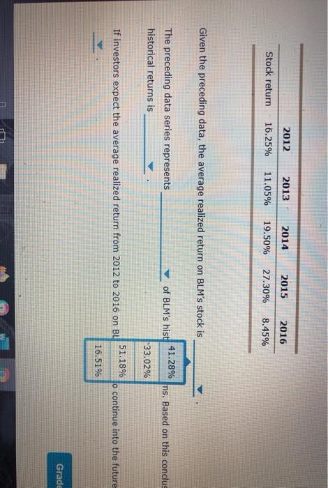 realized returns. Historical data on realized returns is often used to estimate