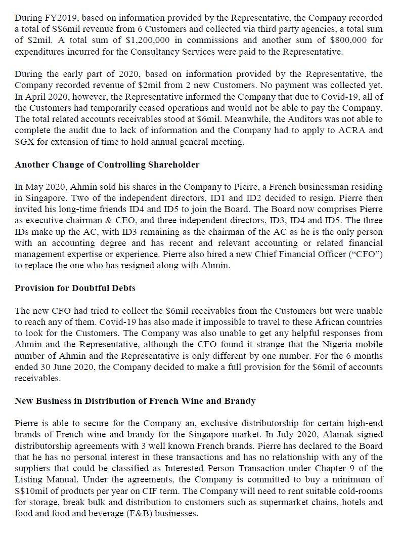 it appropriate for the Special Auditor to report to the AC now