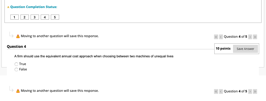  * Question Completion Status: 1 2 3 5 Moving to another