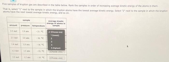 pick a drop down option for all 5 amounts shown in the