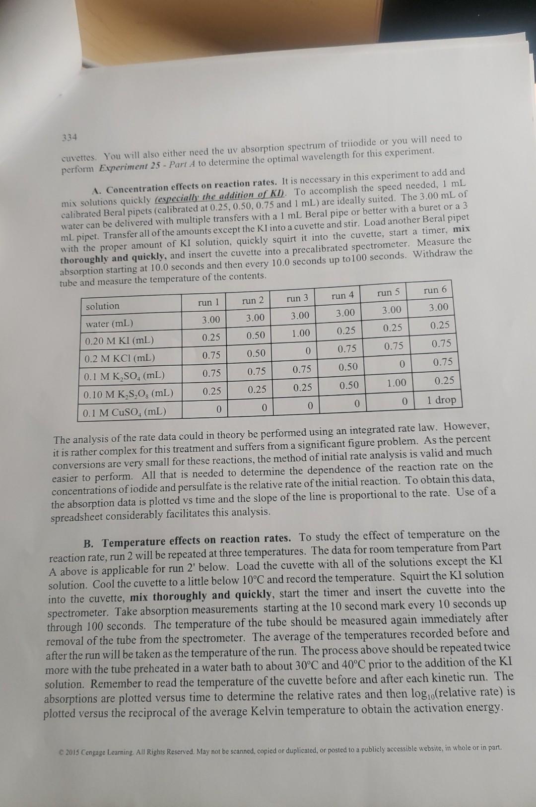 on reaction rates. 2. An investigation of a reaction mechanism. 3. The