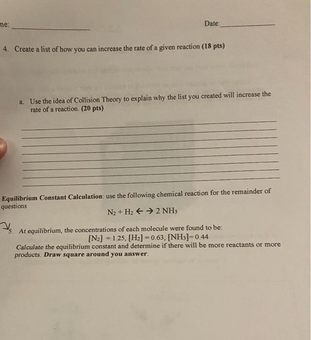 please answer the below Date: 4. Create a list of how you