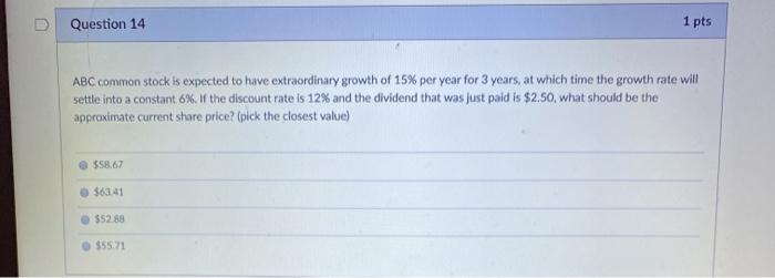 of a share of stock if a $8 dividend will be paid