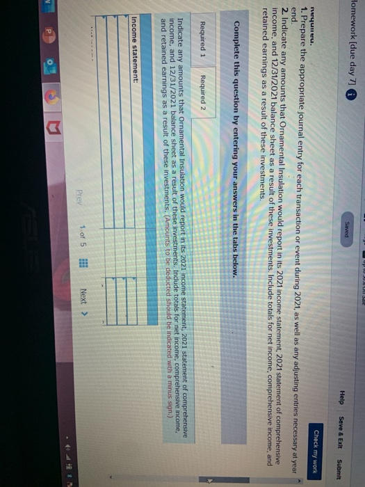 to investment activities of Ornamental Insulation Corporation during 2021. The company uys