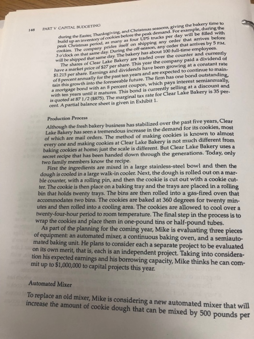 CLEAR LAKE BAKERY CAPITAL BUDGETIN G Mike Ulig, a fourth generation member
