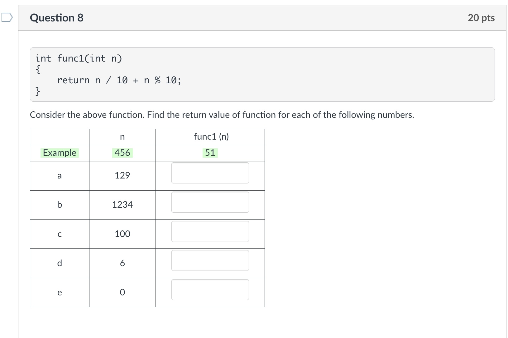 x and y, find value of a after each case is executed.