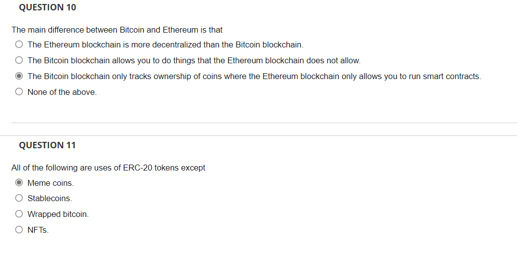  The main difference between Bitcoin and Ethereum is that The Ethereum