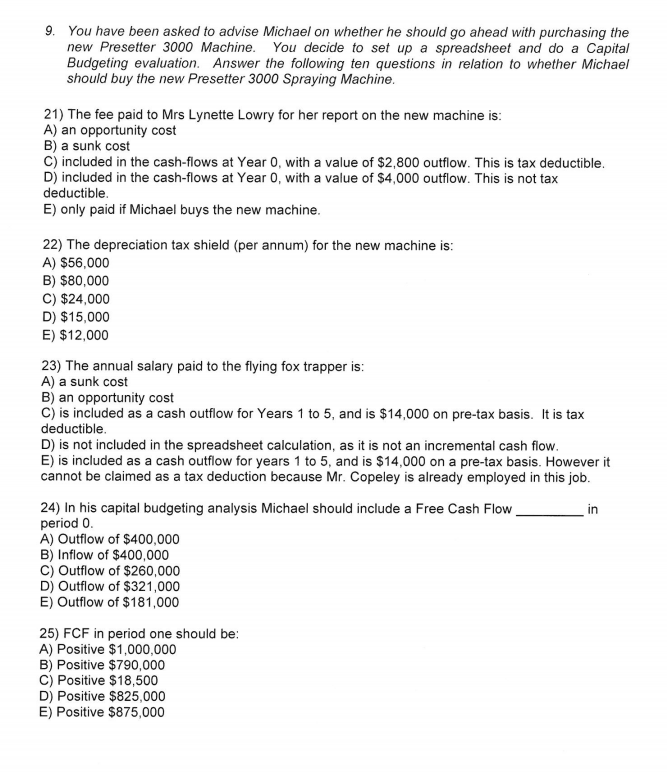 the required reading, followed by 5 multiple choice questions. 1. Mr Michael