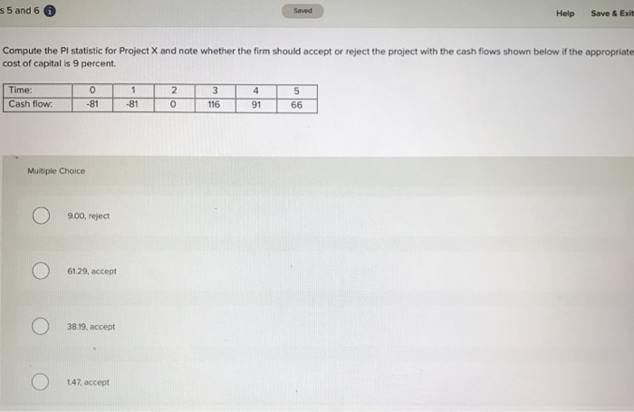  s 5 and 6 6 Saved Help Save & Exit Compute