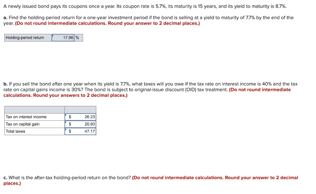 i just need part D and E A newly issued bond pays