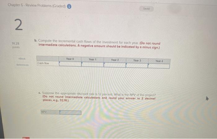 Project NPV 14.28 point book Reference The Best Manufacturing Company is considering