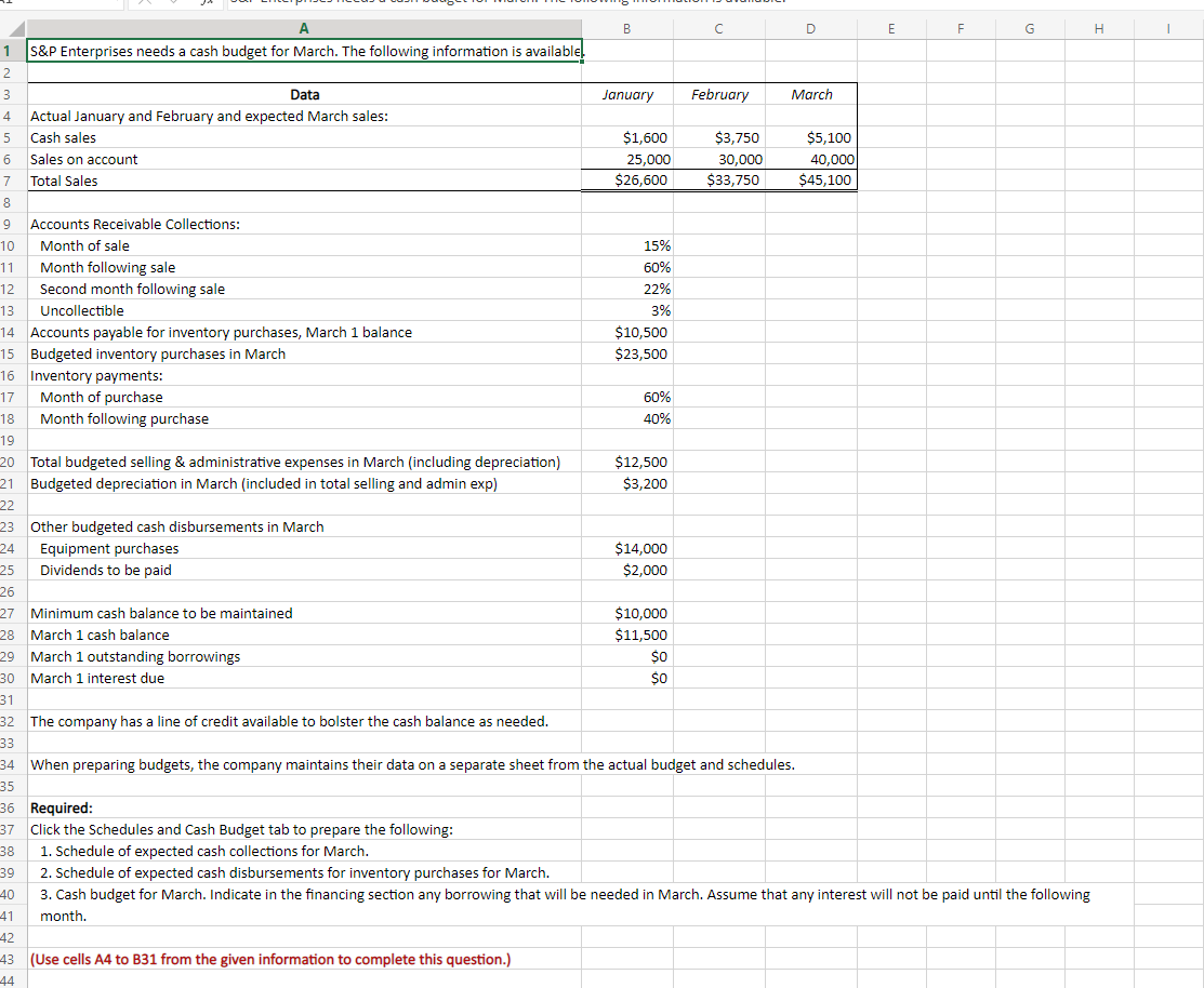 1 5 8 B D E F G H 1 S&P