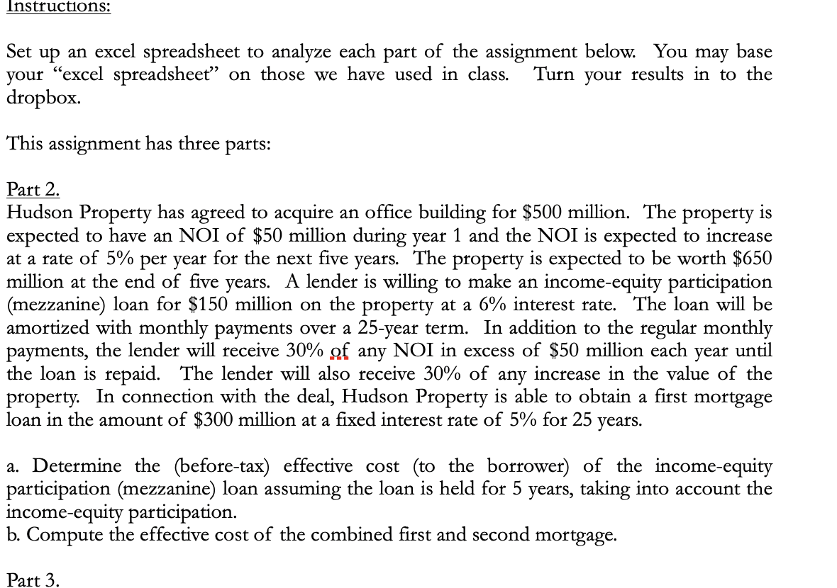 Please show equations on excel Instructions: Set up an excel spreadsheet to