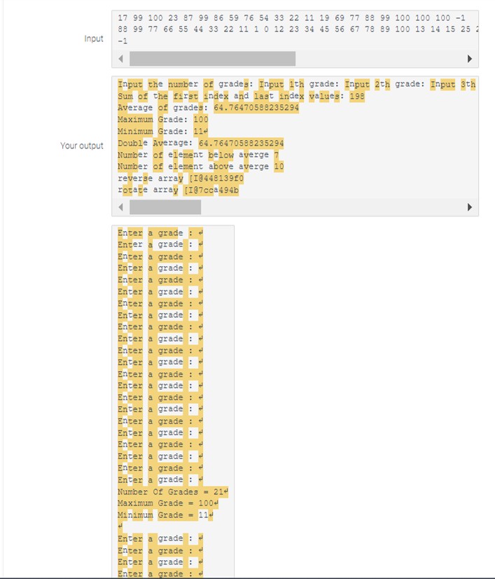  Please fix my code: import java.util.Arrays; import java.util.Scanner; public class Grades