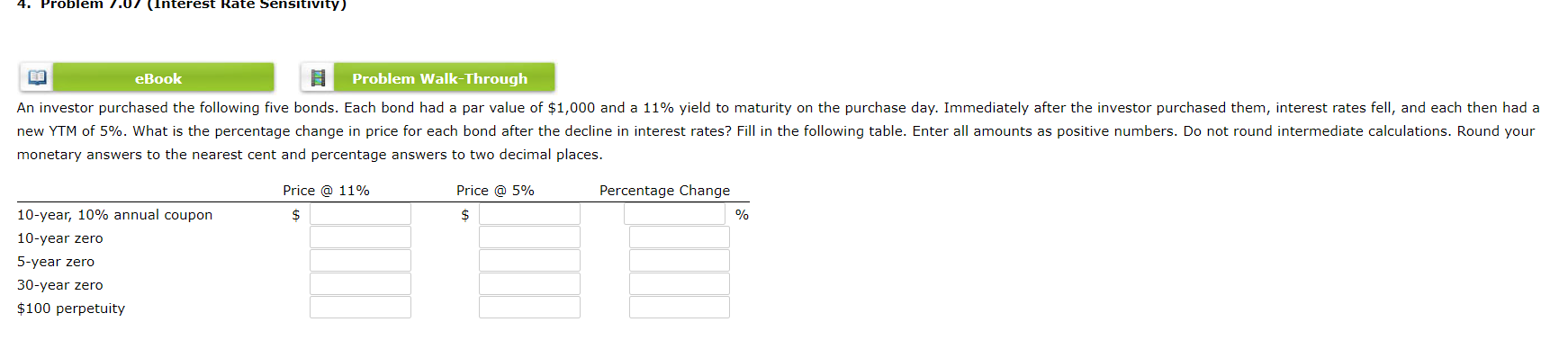 4. Problem 7.07 (Interest Rate Sensitivity) ED eBook Problem Walk-Through An