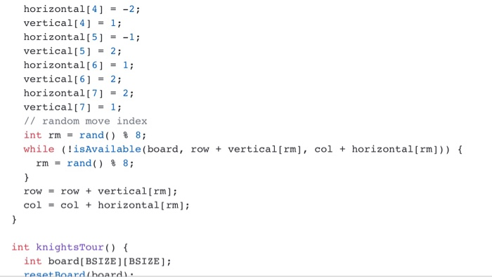 reach in 1 move? 4. knightsTourWarnsdorf-implement. Uses Warnsdorf's heuristic 5. knightsTourWarnsdorfRecalc- implement.