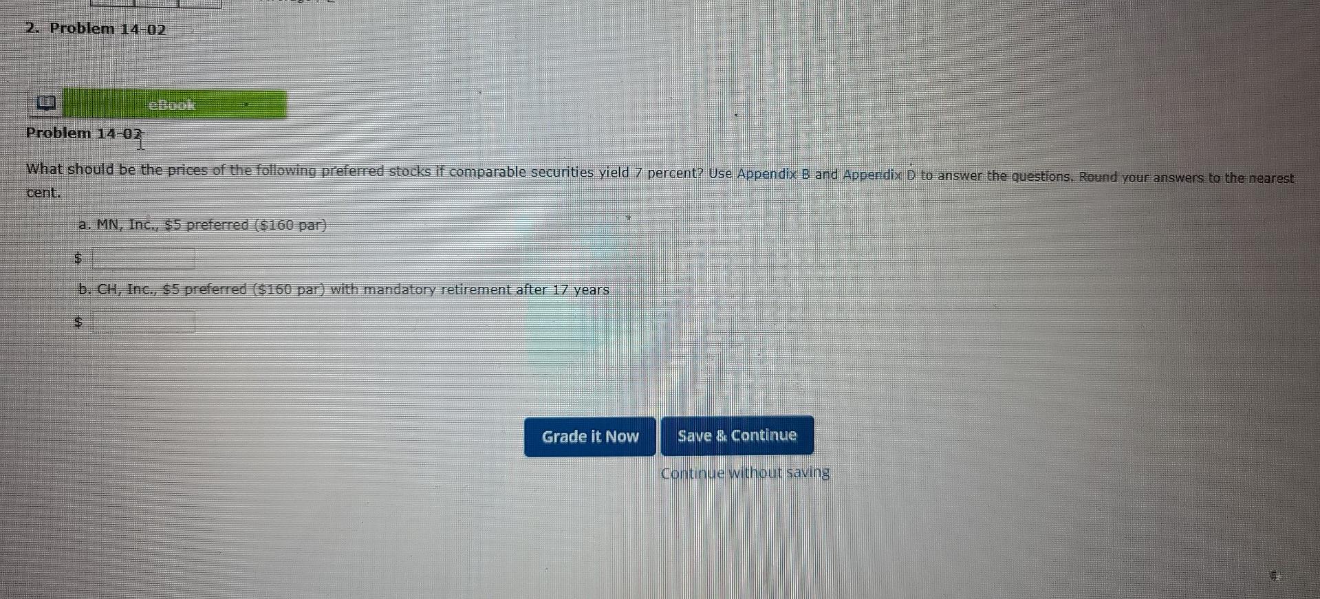  2. Problem 14-02 eBook Problem 14-02 What should be the prices