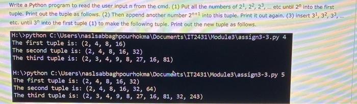 Using Python .. see image for instructions Write a Python program to