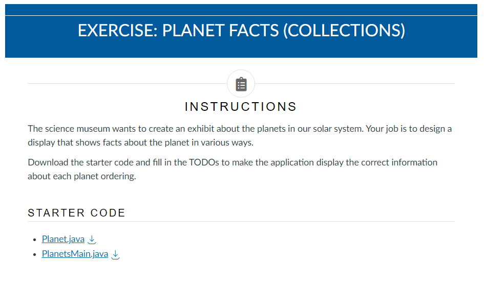  Planet.java package planets; /** * Represents a planet in the solar