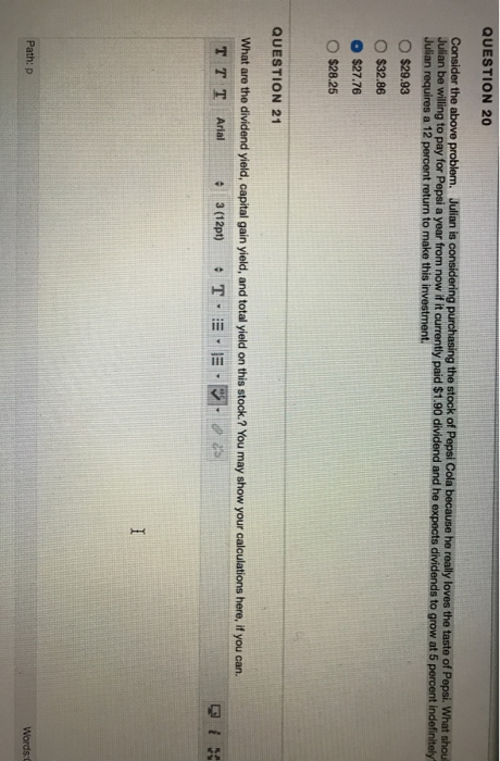  Question 21 please. The numbers for it are in question 20.