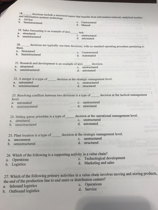  ______ decisions include a structured aspect that benefits from information retrieval,