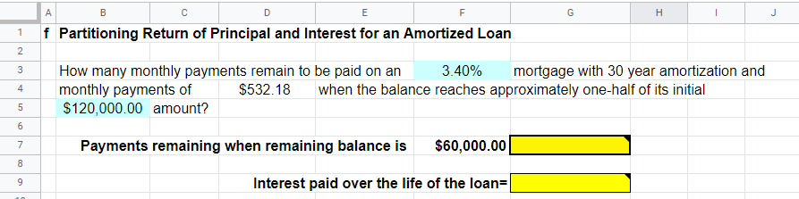  Working from the top down, enter data needed from the text