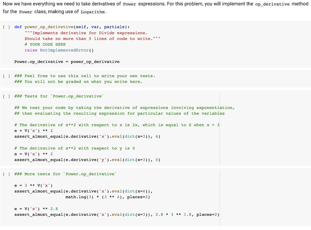 yet implemented a way to take derivatives of Power expressions, that is,