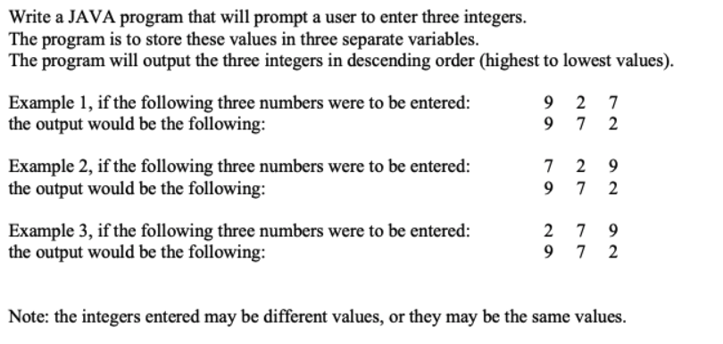  Java: Conditional testing, be clear! Write a JAVA program that will