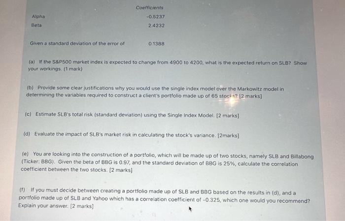 The CIO is interested to knowing how the S&P 500 market index