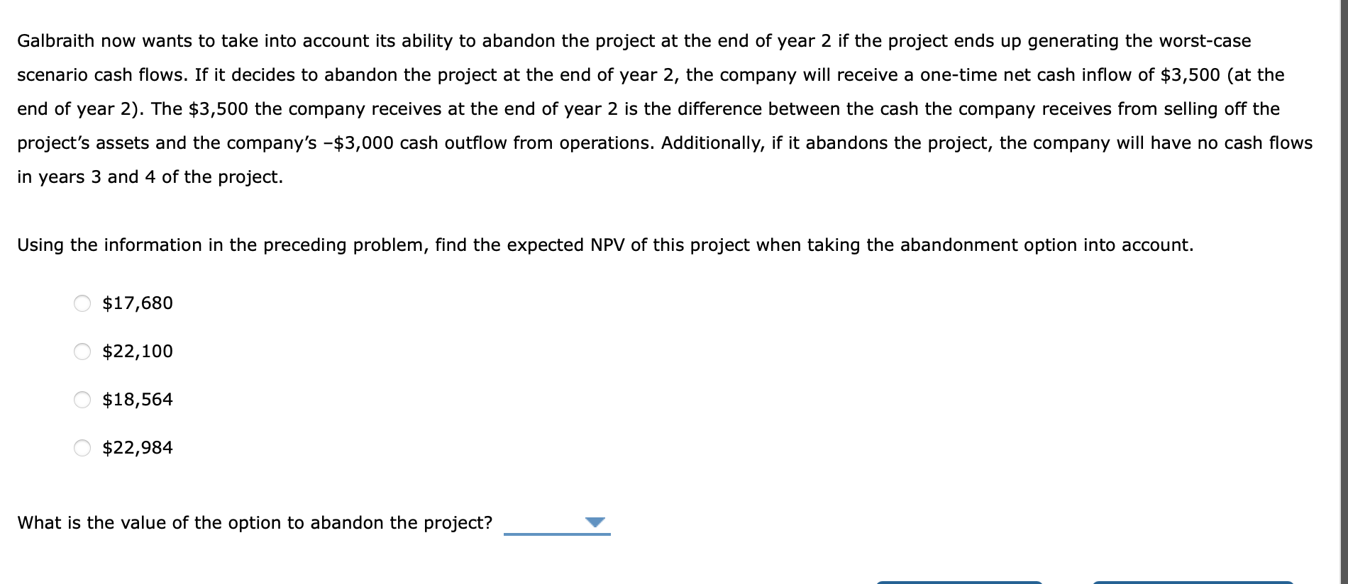 project that will require an initial investment of $15,000. The base-case cash