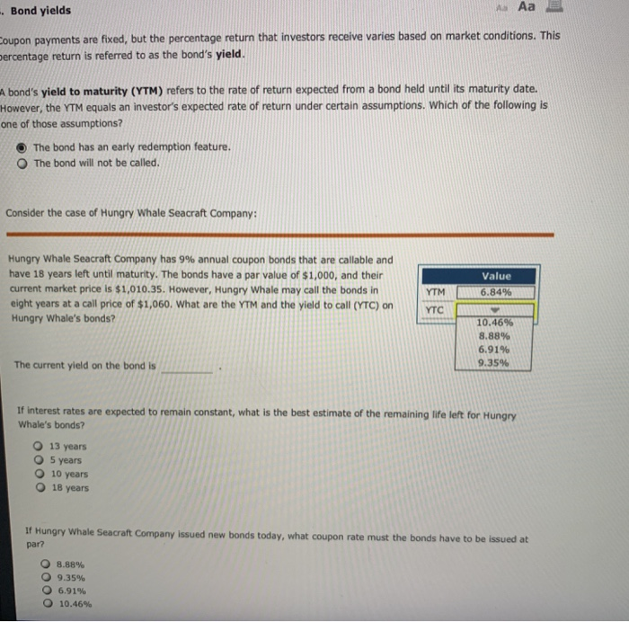 the percentage return that investors receive varies based on market conditions. This