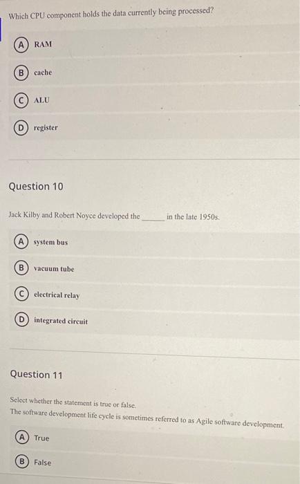 pls i need your help Which CPU component holds the data currently