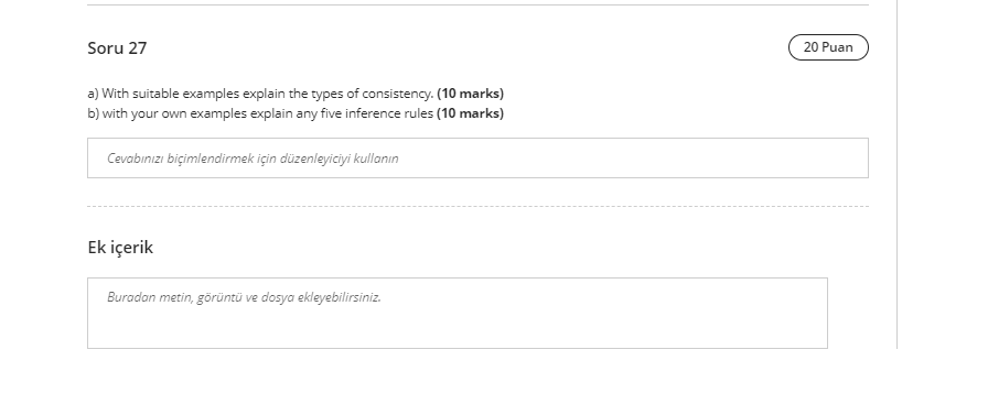 Soru 27 20 Puan a) With suitable examples explain the types