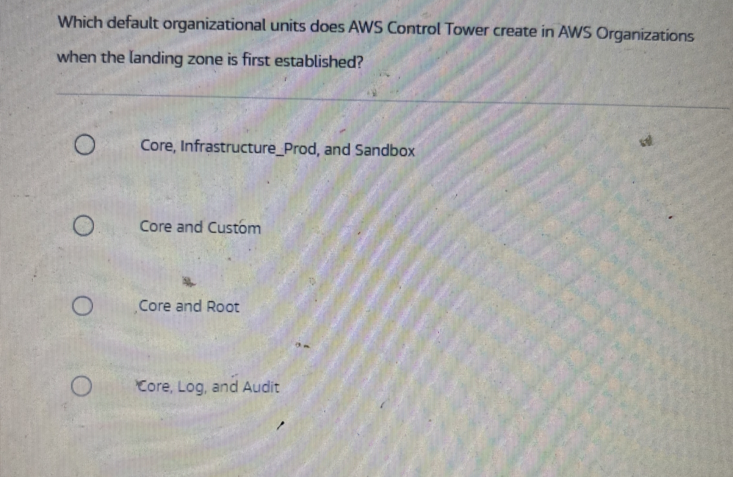  Which default organizational units does AWS Control Tower create in AWS