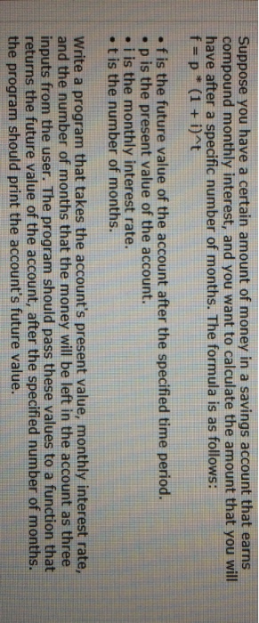  Can someone write this code? Suppose you have a certain amount