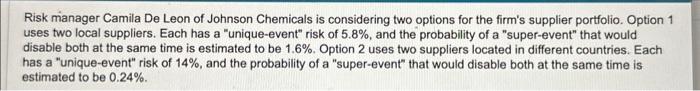  what is the probability that both supplies will be disrupted using