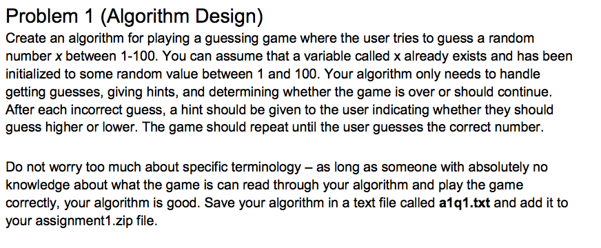  Create an algorithm for playing a guessing game where the user