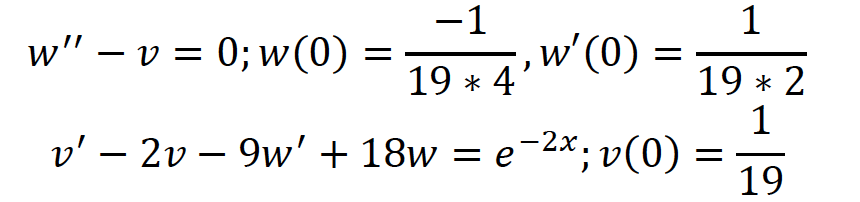 Use Mathematica or Matlab to solve w"-v = 0; w(0) 19 2
