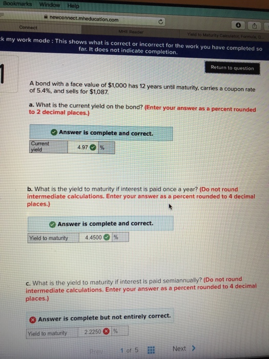  Bookmarks Window Help on.com 0 Connect MHE Reader k my work