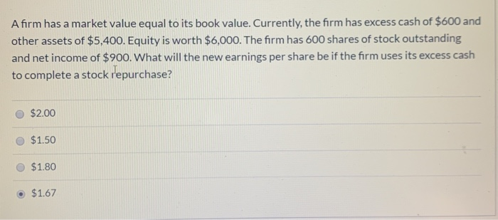  Afirm has a market value equal to its book value. Currently,